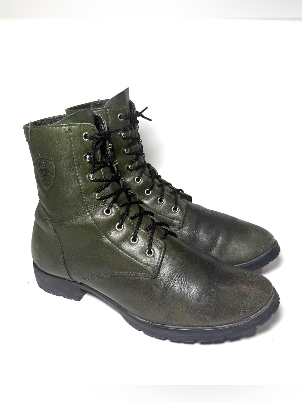 Ariat Vintage Heritage Lacer Leather Boots, Size 8, Olive Green RARE